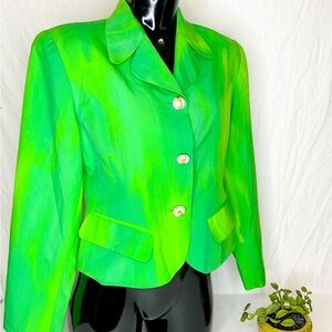 Abstract Vibrant Green Women's Jacket